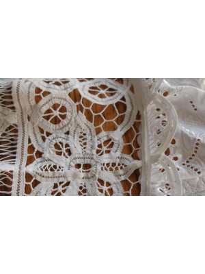 Vintage beautiful white lace curtain valance