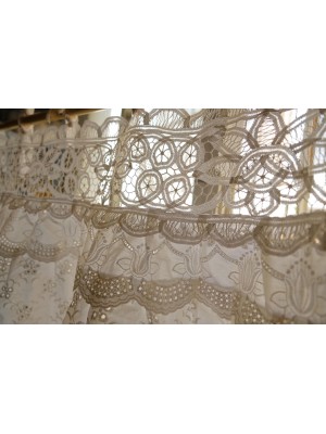 Vintage beautiful white lace curtain valance