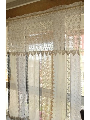Vintage lace tassel curtain valance