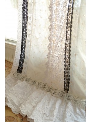 Vintage lace tassel curtain valance