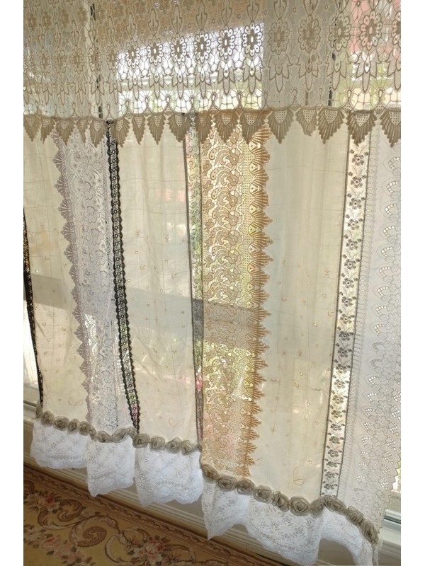 Vintage lace tassel curtain valance