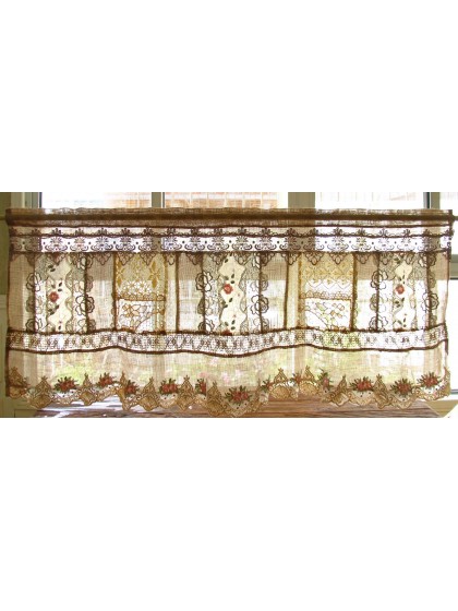 Bohemian Lace Burlap Patchwork Curtains
